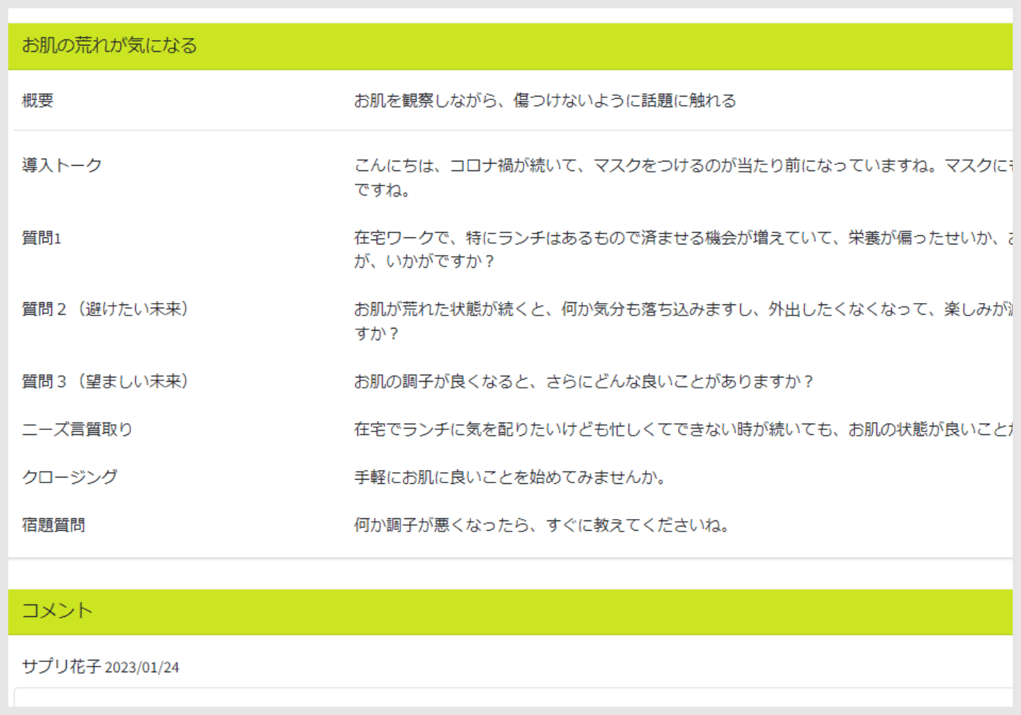 顧客リストのイメージ